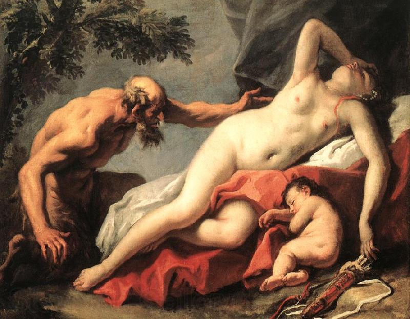 RICCI, Sebastiano Venus and Satyr sg Spain oil painting art